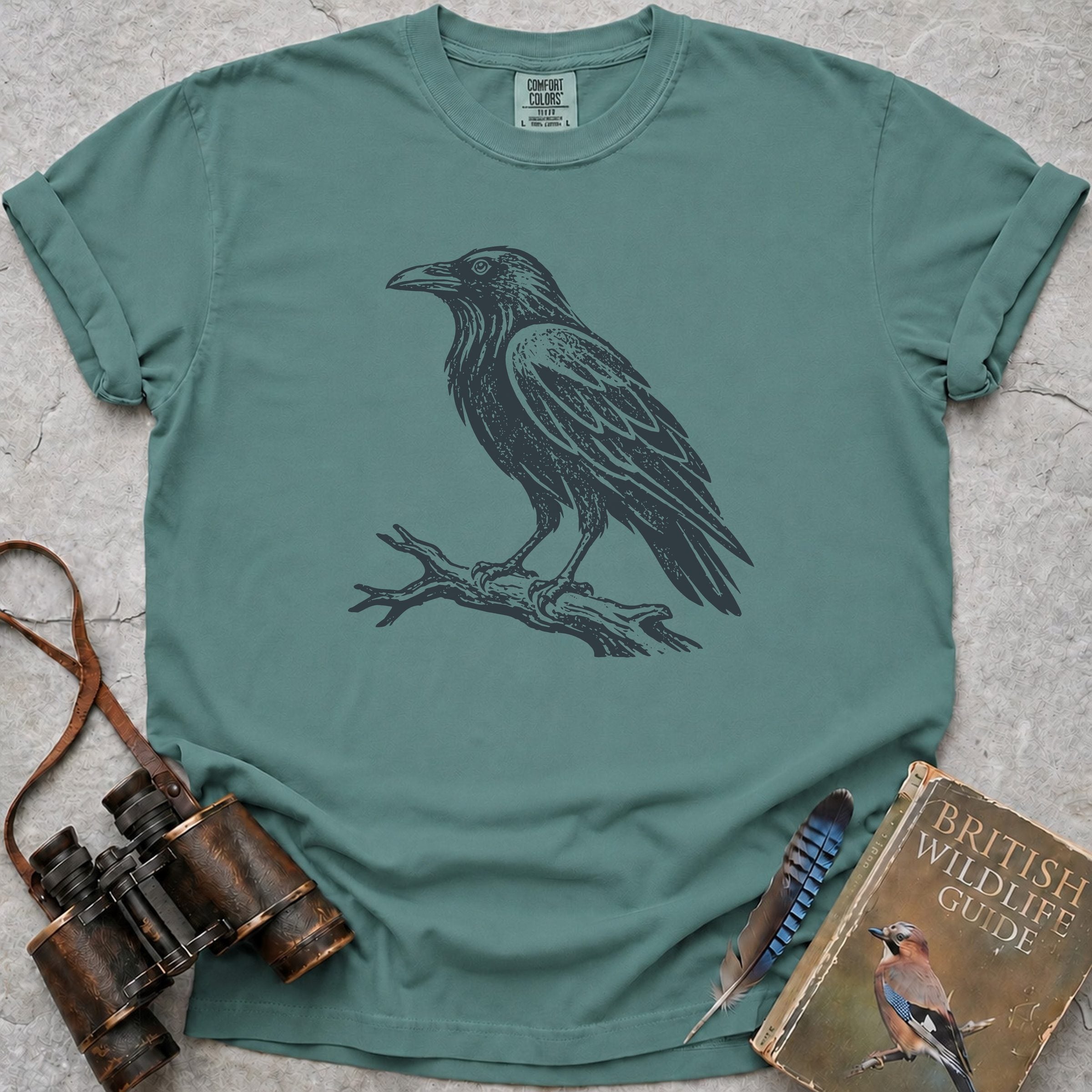 Woodland Raven T-Shirt — seafoam