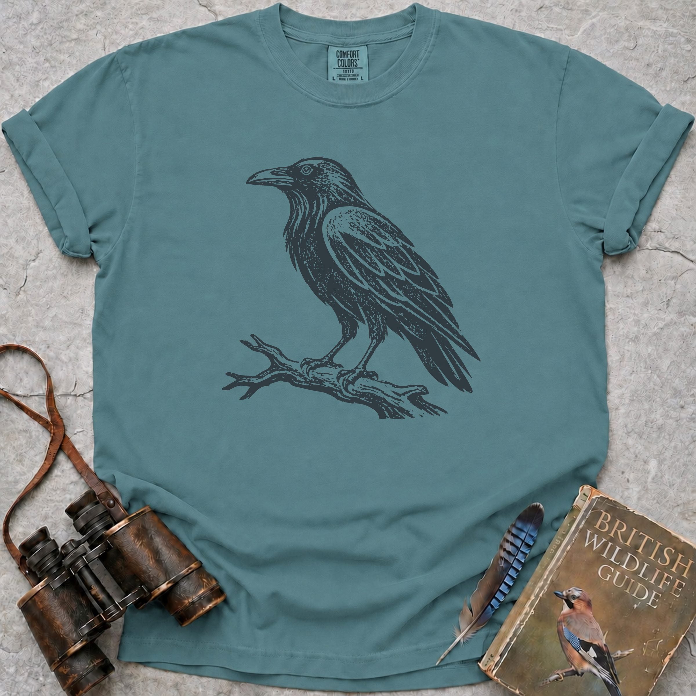 Woodland Raven T-Shirt — seafoam